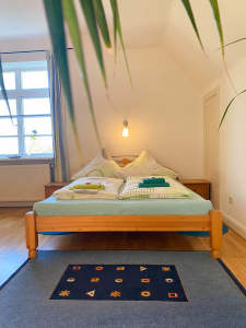Doppelbett im Schlafzimmer 2 Ferienwohnung Traumzeit