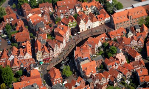 Vogelperspektive Stade, Hansestadt